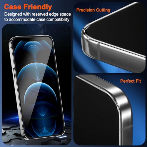 SIBEITU 2-Pack [Auto Alignment Kit] Privacy Screen Protector for iPhone 12 Pro Max, 6.7 Inch 25° Anti-Spy Auto Dust Removal Installation Glass Film, 9H Hardness Private Anti Scratch Protector