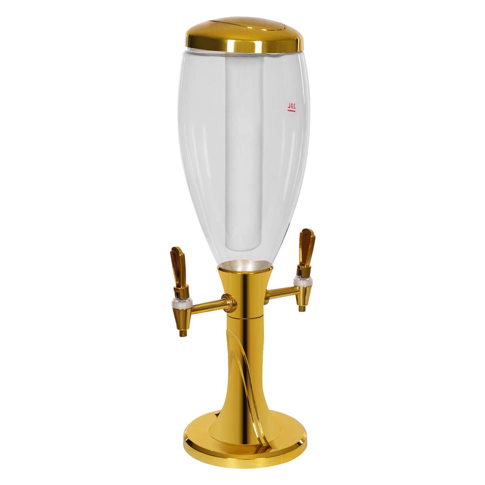 Columna de cerveza de 3 litros, columna de bebidas, dispensador de cerveza con 2 grifos y columna iluminada, dispensador de granos para bares, fiestas, etc
