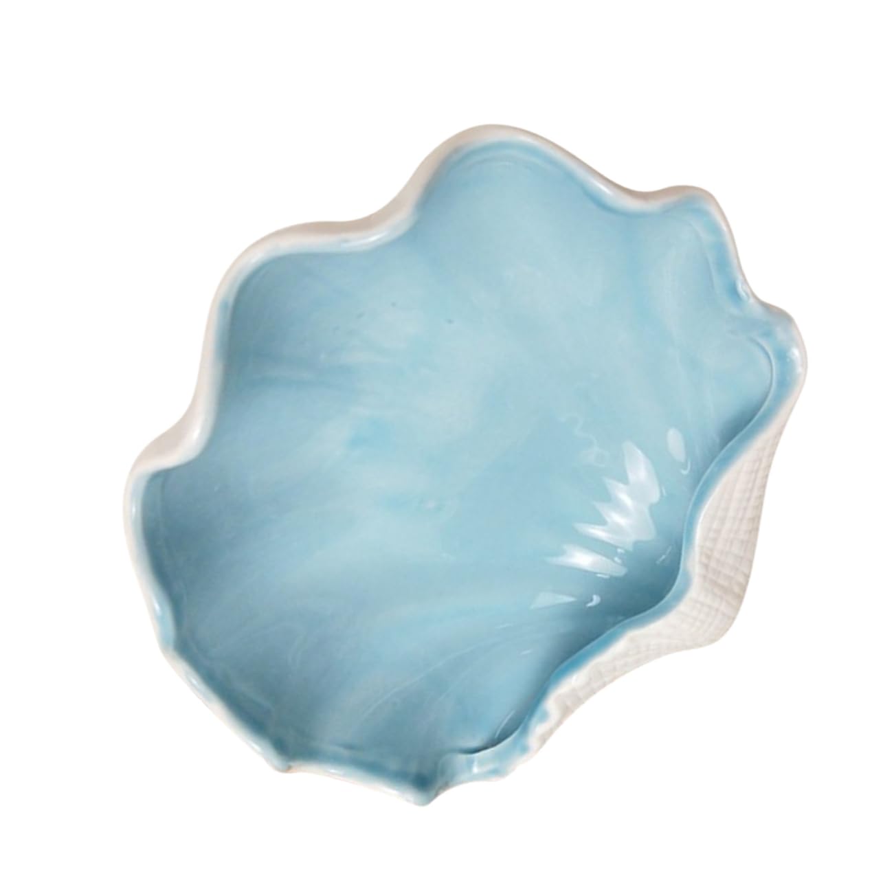 Gatuida Muschelformige Dekoschale Kreative Aufbewahrung Für Süßigkeiten Nüsse Und Kleinigkeiten Mediterraner Stil Für Hotel Und Restaurant Blau
