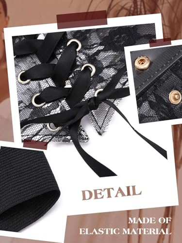Asooll Vintage Lace Corset Belt Wide Elastic Waist Belt Party Club Prom Clothing Waist Corset for Women and Girls4