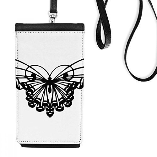 Sac téléphone noir papillon en faux cuir un cadeau original pour femme