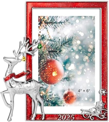 Unicadecor Casa 2025 Christmas Metal Picture Frame | 4x6 / 5x7 Ho...