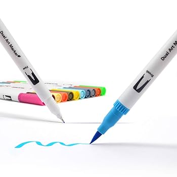 Amazon.co.jp: カラーペン 24色セット 水性ペン 2種類ペン先