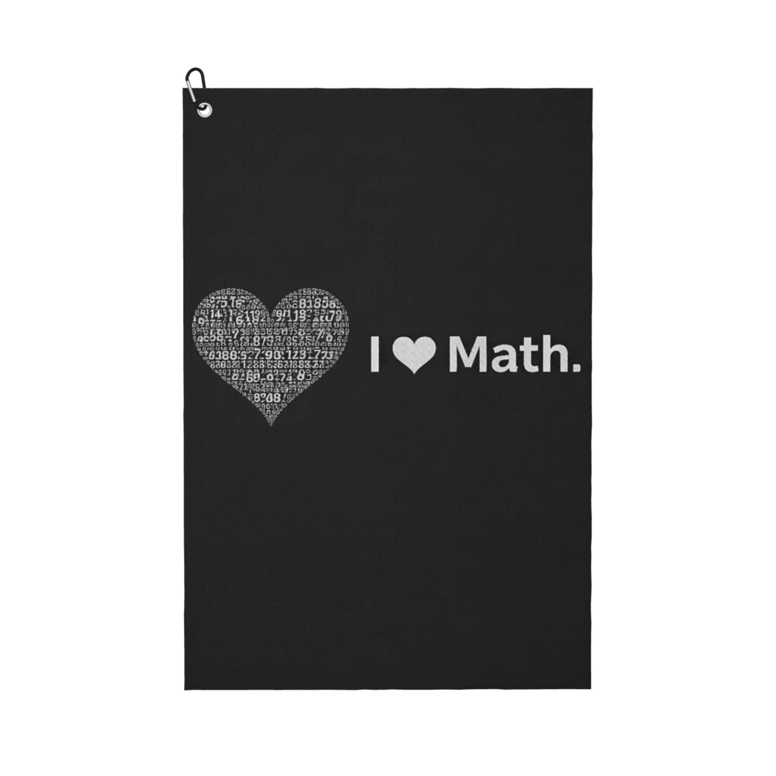 BSDFGSDD Design I Love Math Heart Black Golf Towel 24 x 16 inches