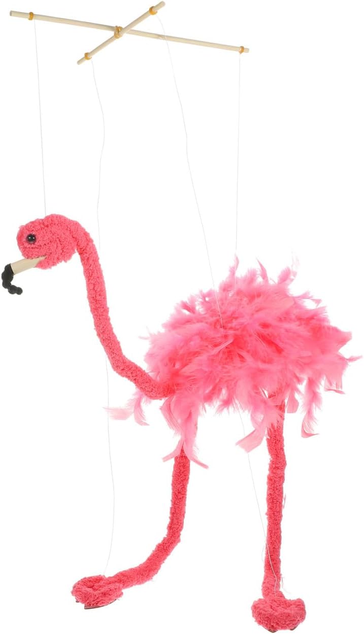 Toddmomy Flamingo Marionette Puppet with String Control, Plush Interactive Animal Puppet for Storytelling, Show & Performance, Kids & Adults Random Color