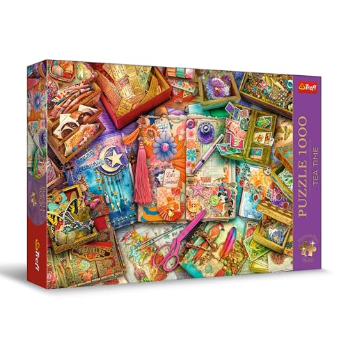 Trefl Premium Plus Quality - Puzzle Tea Time : Bureau de Journaliste - 1000 pièces, Série d'Images Nostalgiques Peintes, Pièces Parfaitement Assorties, pour Adultes et Enfants à partir de 12 Ans