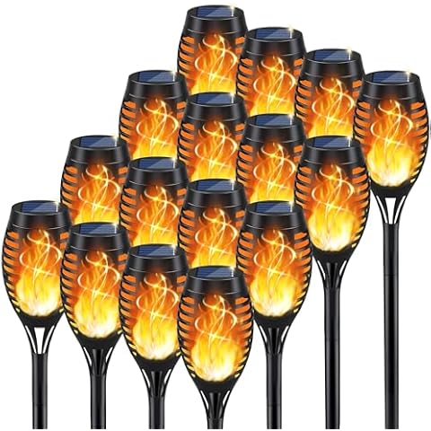 KYEKIO Solar Torch Lights Outdoor Flickering Flame Cover