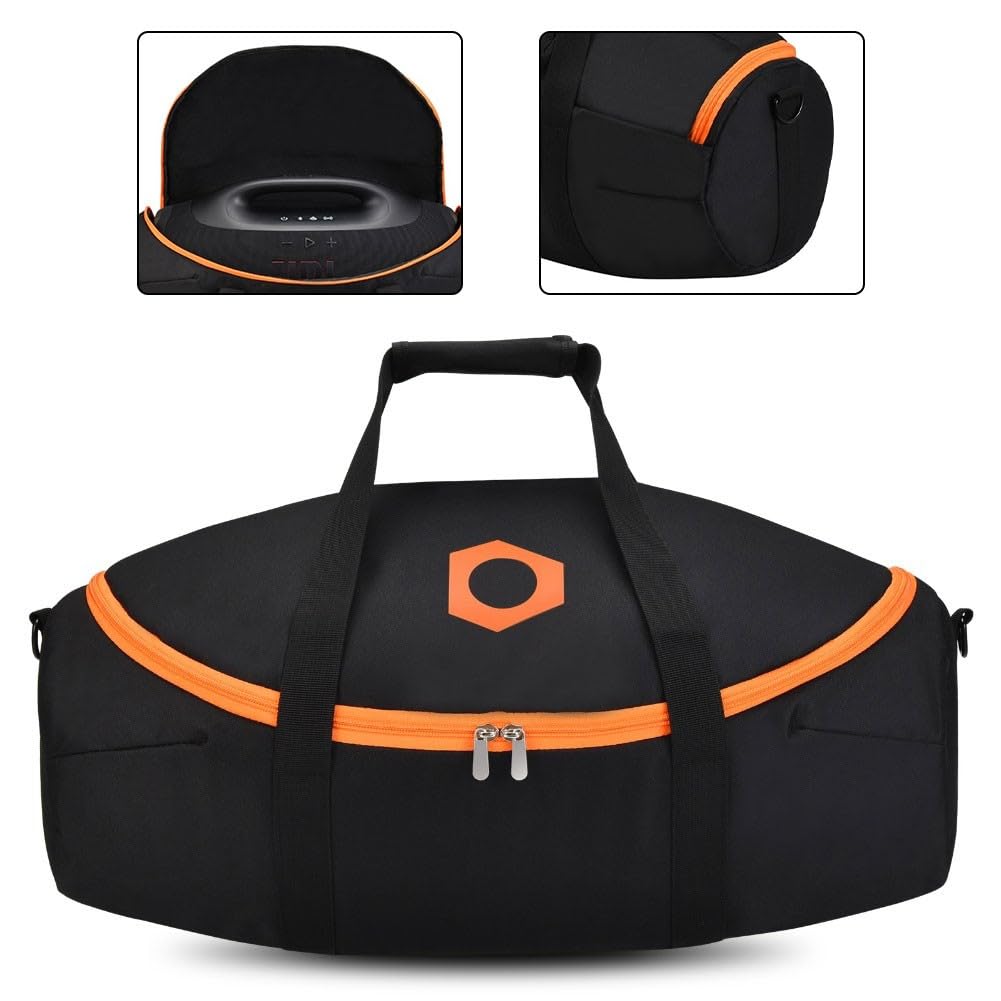 Étui de transport rigide pour JBL Boombox 4 - Sac de voyage antichoc avec bandoulière - Rangement en polyester pour haut-parleur et accessoires