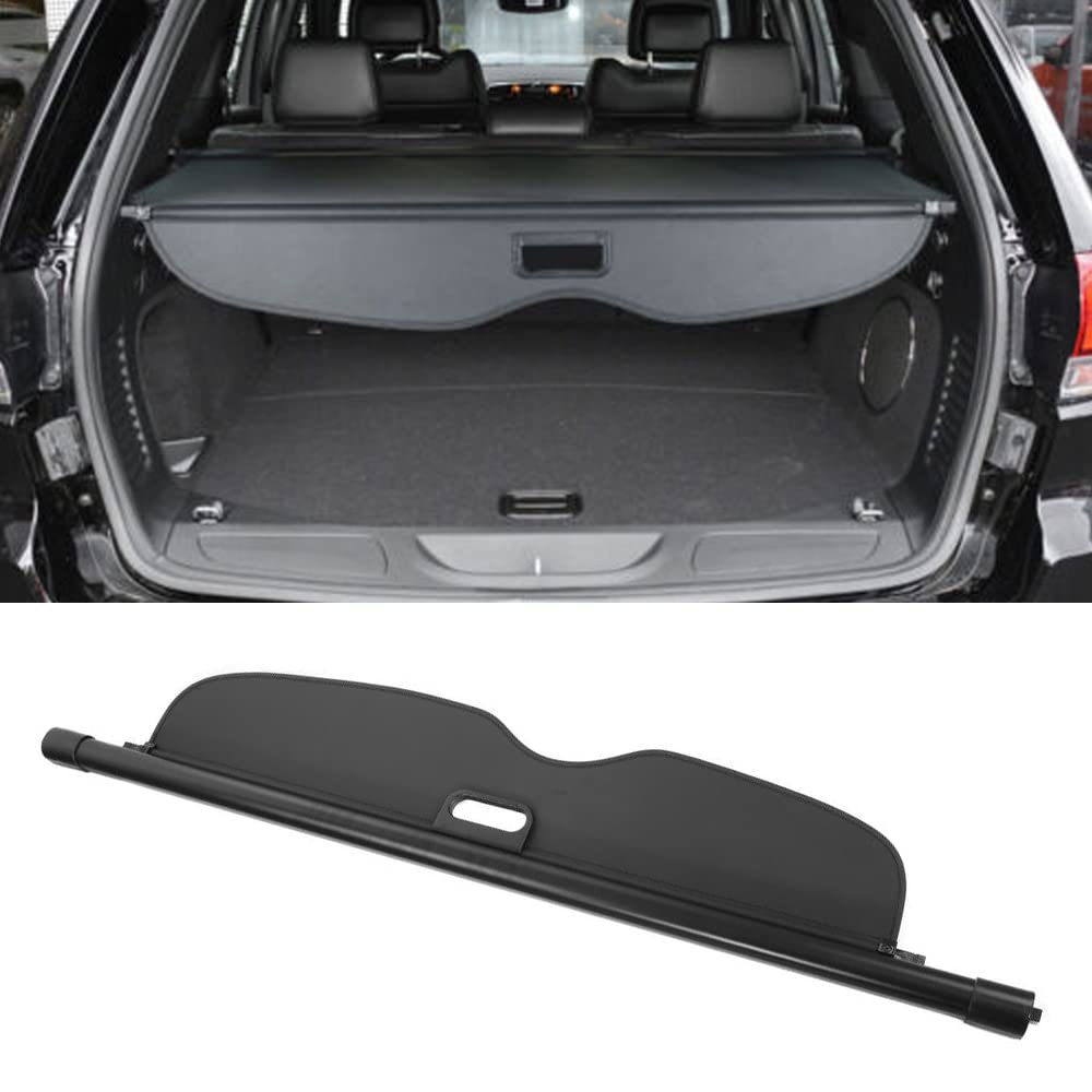 A ABIGAIL Cargo Cover Replacement for Jeep Grand Cherokee 2011-2021 Rear Trunk Cover Retractable Security Cover Shielding Shade (Black)