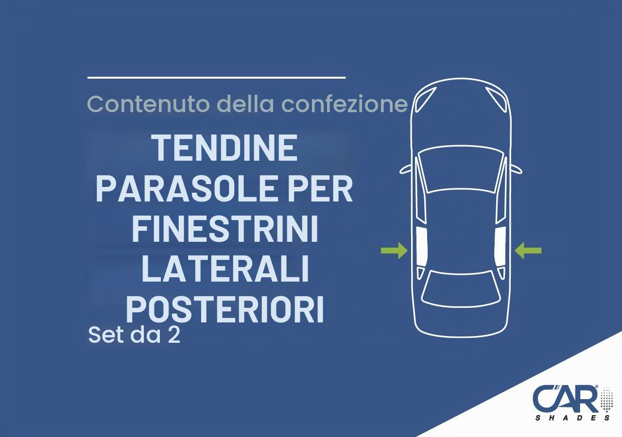 Car Shades Set (Porte Laterali Posteriori) Compatibile con BMW X1 F48 5-Porte 2015-2022 (2-Parti) Tendine Parasole su Misura