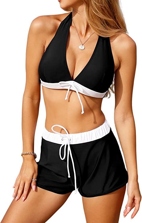 RITOSTA Bikinis Mujer Push Up Traje de Baño Bañadores de Conjunto de Sujetador Acolchado Bikini Brasileño Biquini Deportivo Bañador Natacion Mujer Cuello Halter Cuello en V