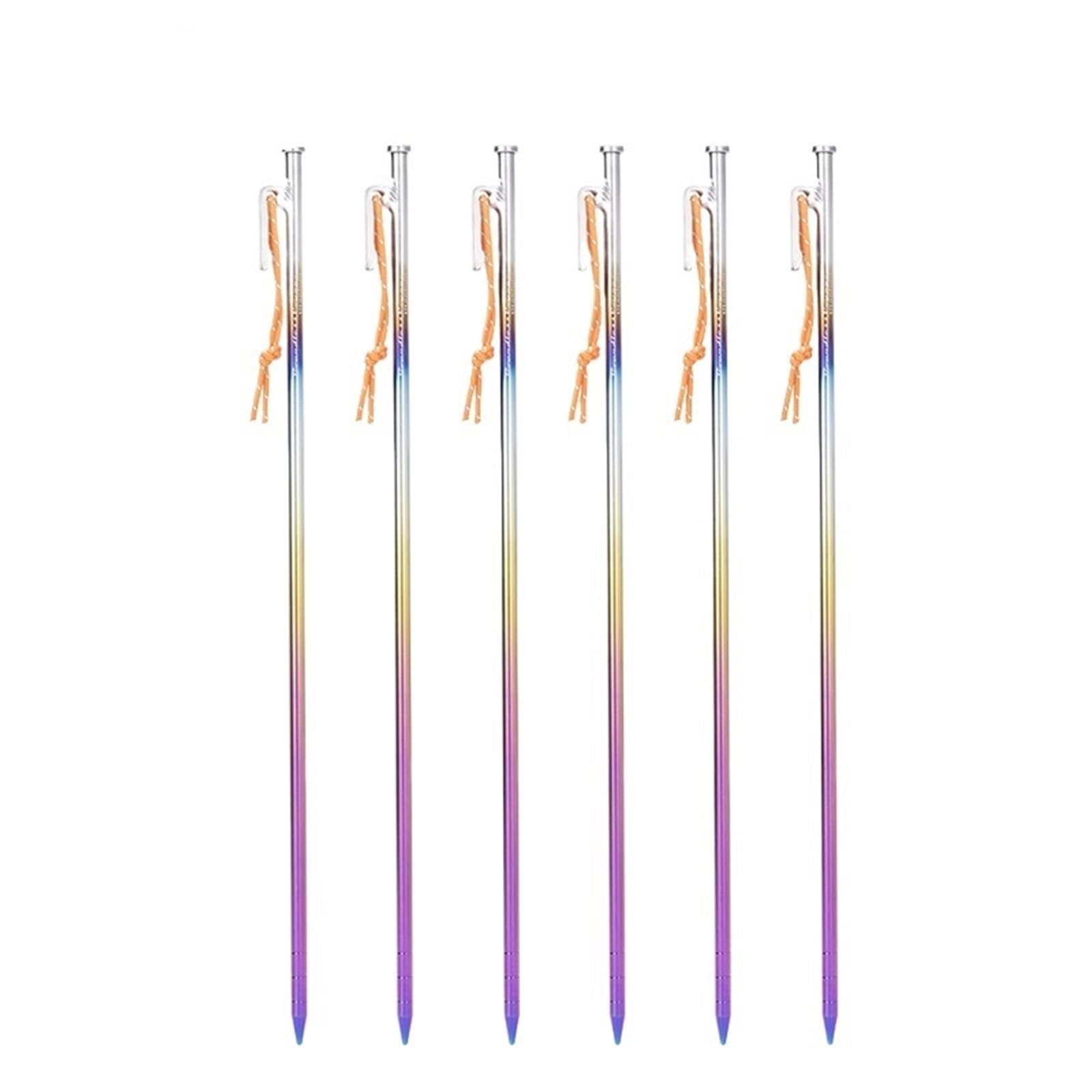 SDGBCXD Tent pile， Tent Stakes Heavy Duty Titanium Alloy Stake Ultralight Windproof Pegs for Camping(35CM 6PCS)