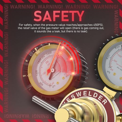 Image of YESWELDER Nitrogen Regulator with Hose, 0-600 PSI and 0-4000PSI Output Pressure, CGA580 Inlet Connection and 1 /4 inch male flare fitting