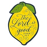 Christian Art Gifts Inspirational Refrigerator Scripture Magnet for Women & Girls with Bible Verse - The Lord is Good - Psalm 34:8 Lemon Fridge Magnet, Home & Kitchen Decorations, Size 3.15' x 2.2'