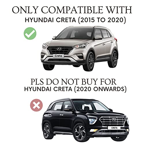 Image of Autofact Magnetic Car Sunshades Compatible with Hyundai Creta Old (2015 to 2020) (Set of 4) - Easy Installation, UV Protection, Keeps Car Cool (Front 2 with Zippers, Rear 2 Without Zippers)