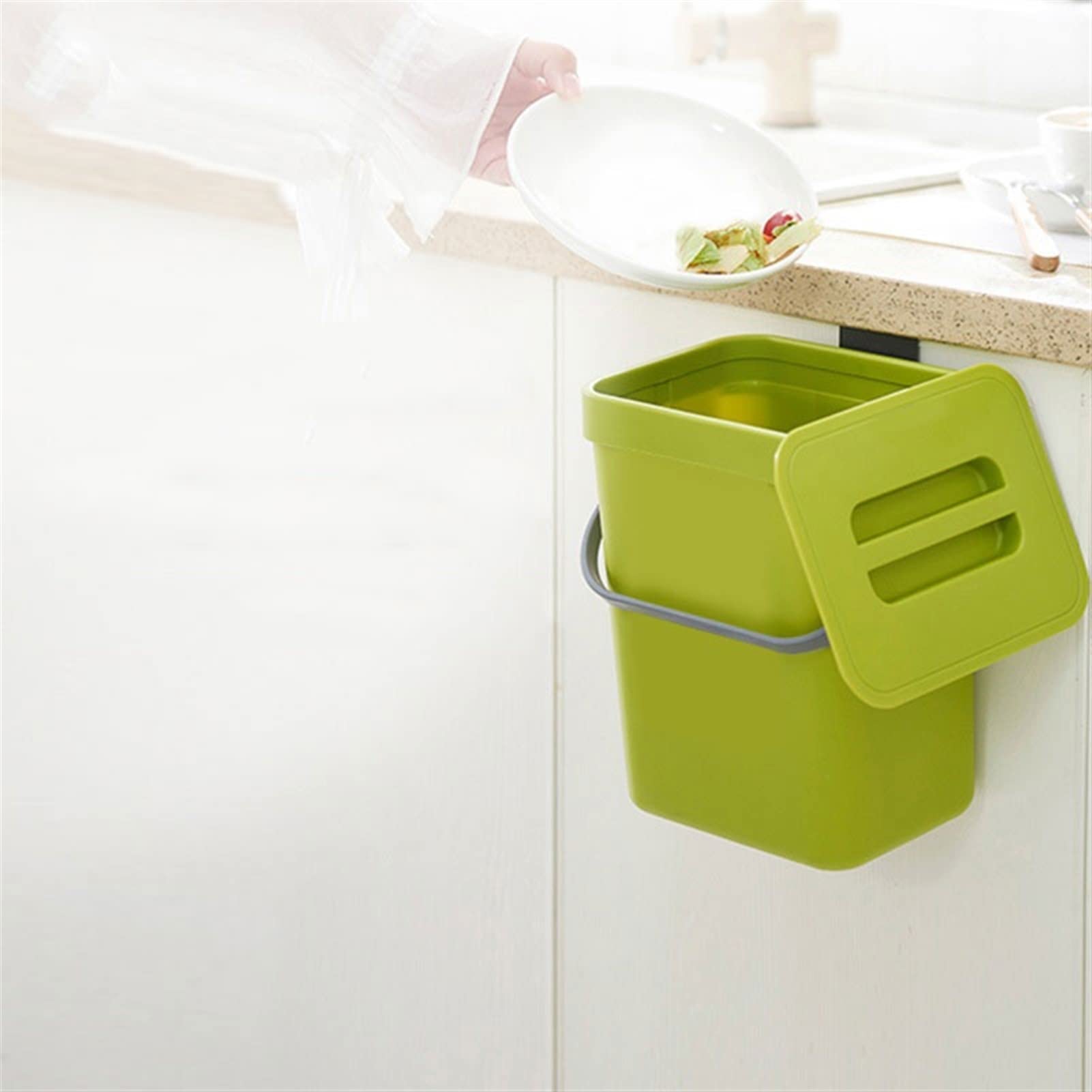 Cestino Carta Ufficio Cestino for la Cucina Can Creative Creativo Castenino Montato a Parete con Coperchio Small Demonste, 3L Pattumiera da Bagno