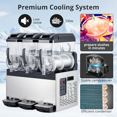 Image of Acekool Commercial Margarita Machine, 36L /9.6 Gal Frozen Margarita Machine Smoothie, Self-Cleaning, 860W Stainless Steel Slushy Machine for Snow Melts, Cocktails, Homes, Coffee Shops, Restaurants