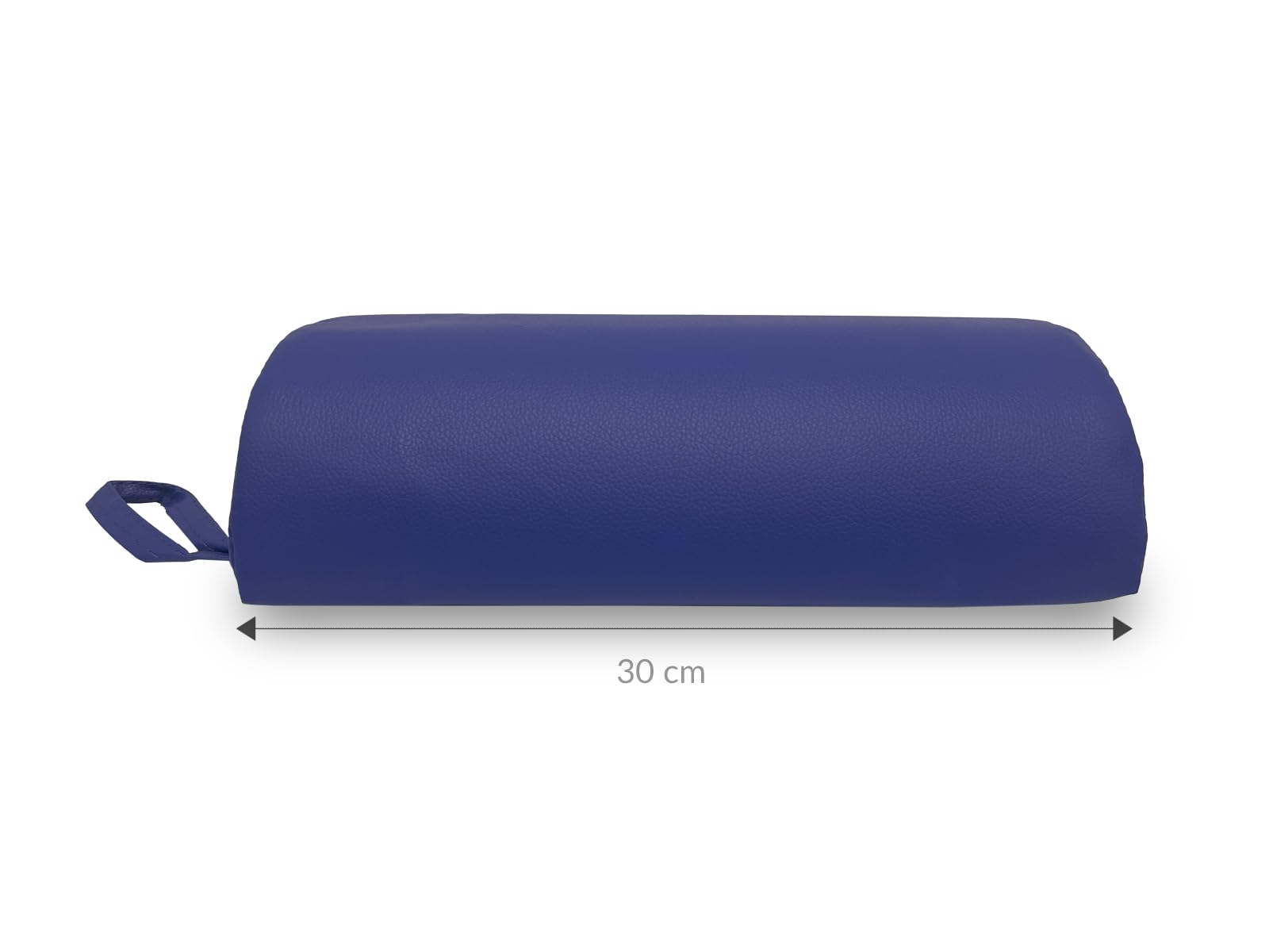 QUIRUMED Cojín Medio Cilindro, Medidas 30 x 18 cm, Color Blanco, Ergonómico, Polipiel, Relleno de Espuma, Cojín Masaje, Fisioterapia
