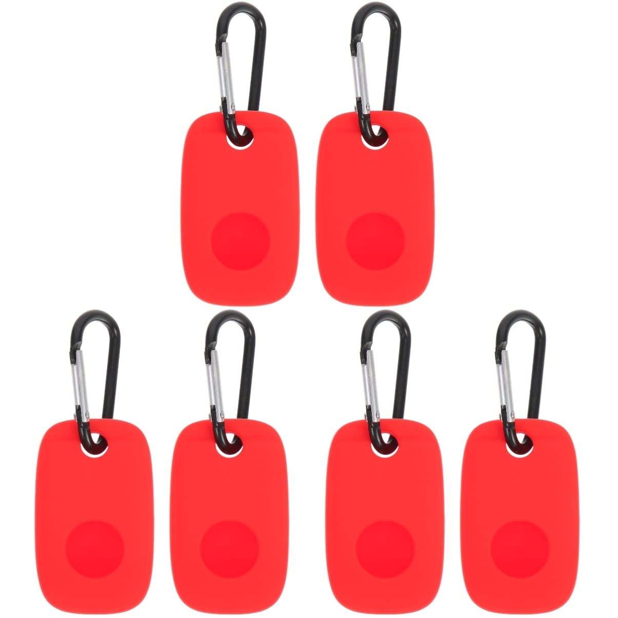 Gatuida 6 Uds Fundas Llavero Rojo Protector Llaves Titular Piel Práctica Y Funda de Silicona Accesorios Rastreadores Cubre Artículo para con Localizador Compatible Perdido Anti-