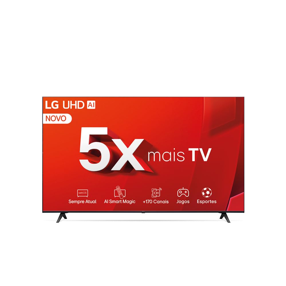 Smart TV 4K 70" LG UHD 70UT8050 Processador α5 Ger7 AI Alexa/Chro...