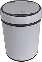 Lixeira automatica em aço inox branco a pilha capacidade 8 litros - Guimmis - Turmalina - 20-2002