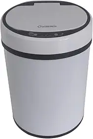 Lixeira automatica em aço inox branco a pilha capacidade 8 litros - Guimmis - Turmalina - 20-2002