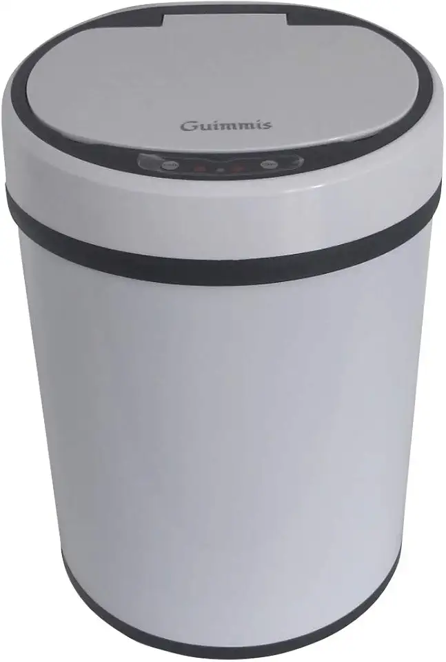 Lixeira automatica em aço inox branco a pilha capacidade 8 litros - Guimmis - Turmalina - 20-2002