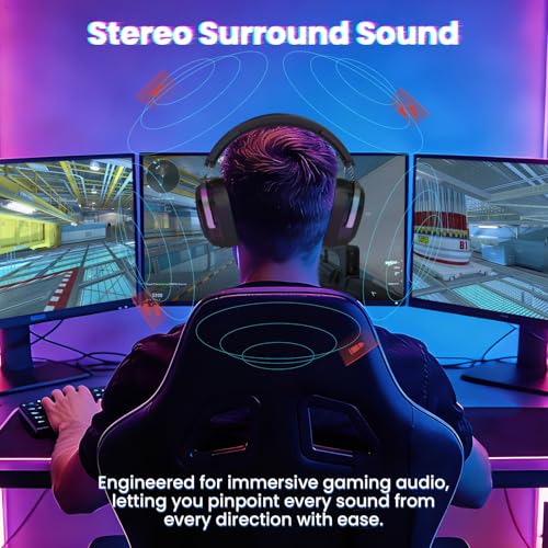 Image of ATTACK SHARK G800 Wireless RGB Gaming Headset:7.1 Surround Sound-50mm Drivers-Memory Foam Ear Pads,Wired /2.4Ghz /BT,Ultralight,Durable Aluminum Frame,Detachable Mic,Programmable for PC Mac Gamer(Black)
