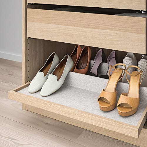 Plateau coulissant KOMPLEMENT avec insert chaussures chêne blanc 75x58 cm