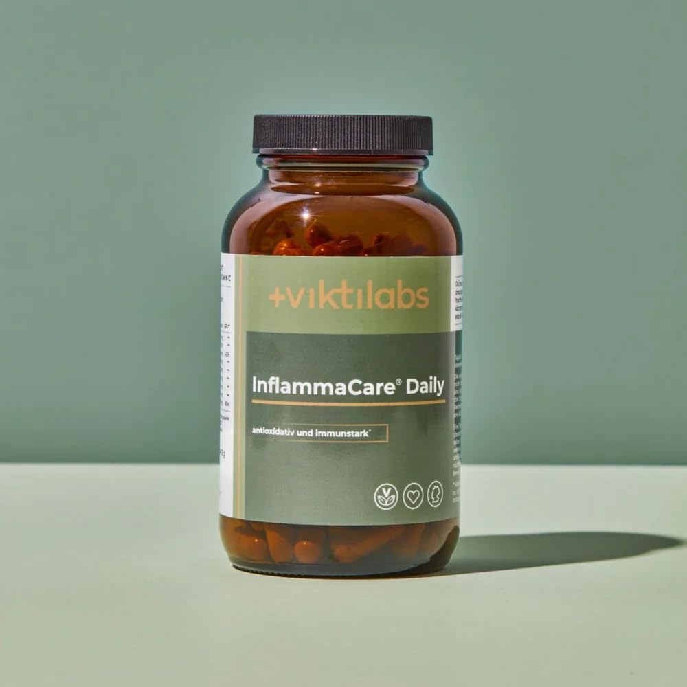 InflammaCare® Daily - mit Grüntee-, Olivenblatt-Extrakt & Vitalpilzen - hochdosiert - mit EGCG & Vitamin C - 6 Kapseln pro Tag - 180 vegane - ohne Zusatzstoffe