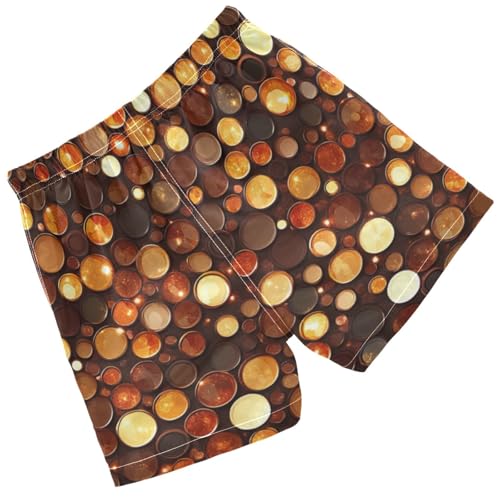 Pigsaly Boys Swim Trunks Chocolate Brown Caramel Gradient Flashing Glitter Boys Board Shorts Swimsuit Swimwear 3T2
