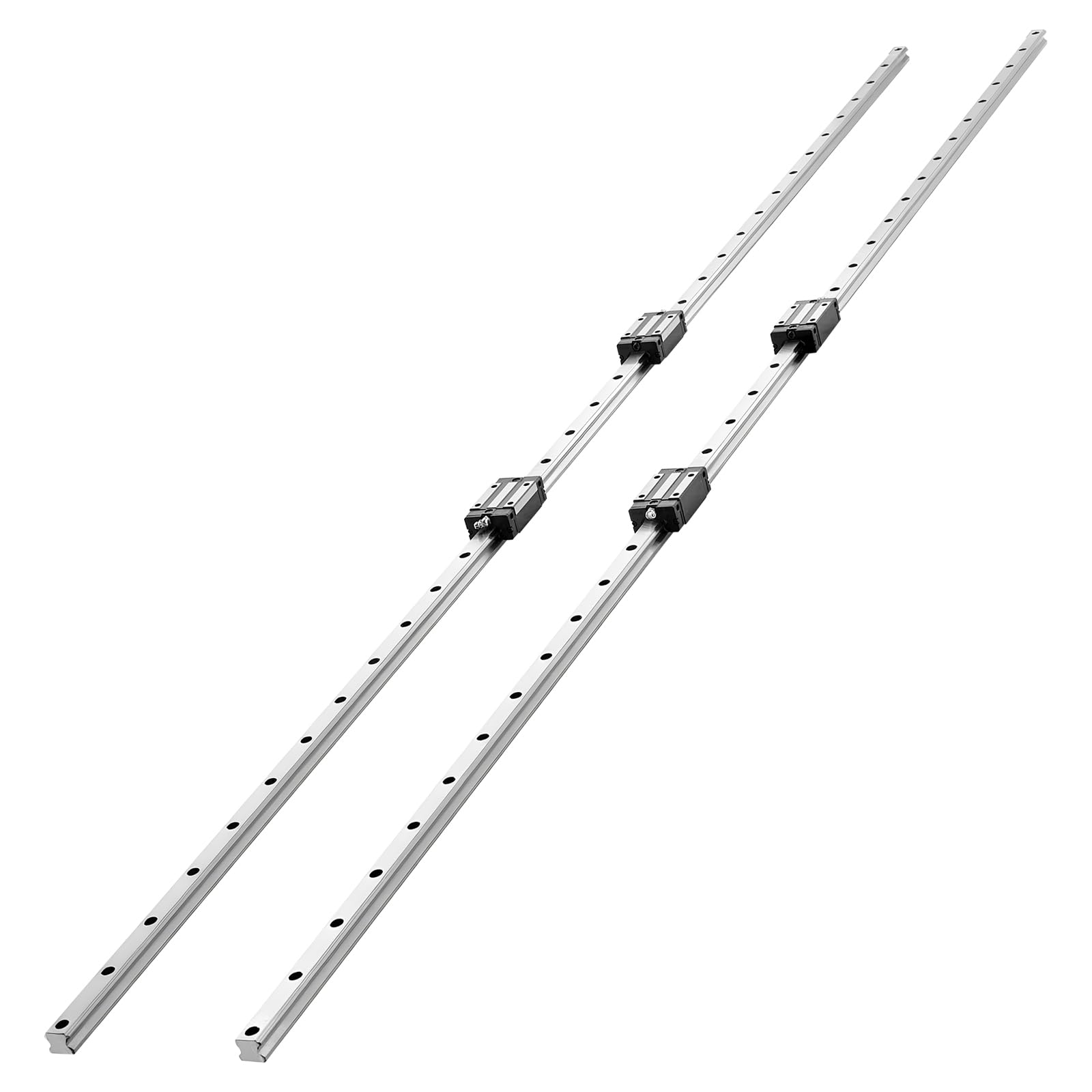 VEVOR Kit Guida Lineare HGR20 2 pezzi da 2000 mm, Guide Lineari 4 Blocchi di Scorrimento con Cuscinetti, Kit Antiruggine per Fai da te, Router CNC, Torni, Fresatrici, Stampanti 3D