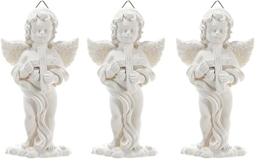 Mega Artesanía Religiosa Decoración De Pared Ángel Figurines placa conjunto de 3de Poly Resin construcción colgar o pared a través de la