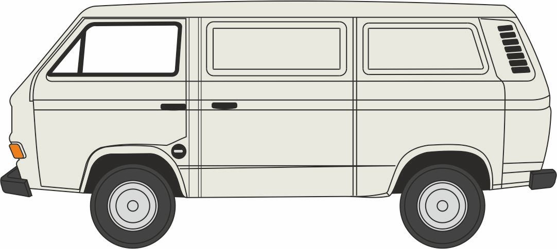 Oxford Diecast 1:76 Pastel White VW T25 Van Collectable model 76T25001