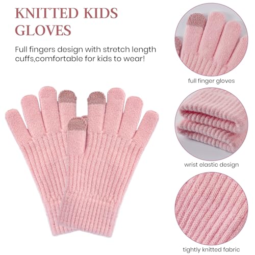 Clothclose ETTZ Kids Winter Hat Gloves Scarf Set Pink 20253