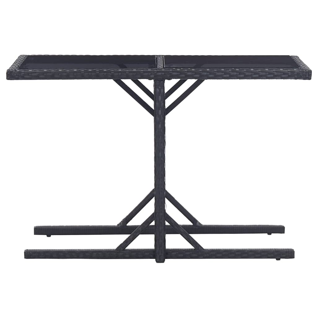 Juego de comedor de patio de 3 piezas, mesa y sillas de comedor al aire libre, juego de muebles de patio, juego de conversación para jardín, granja, negro 9