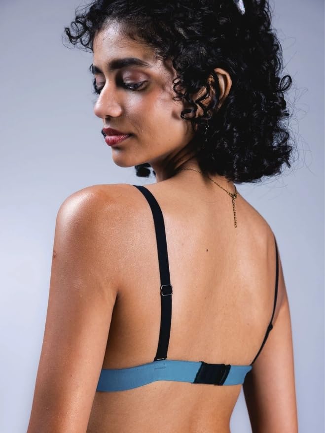 Image of &Circus PureSoft True Fit Triangle Non Padded Bra for Women | Deep Neck Plunge Bra for Women | Triangle Low Coverage Bra