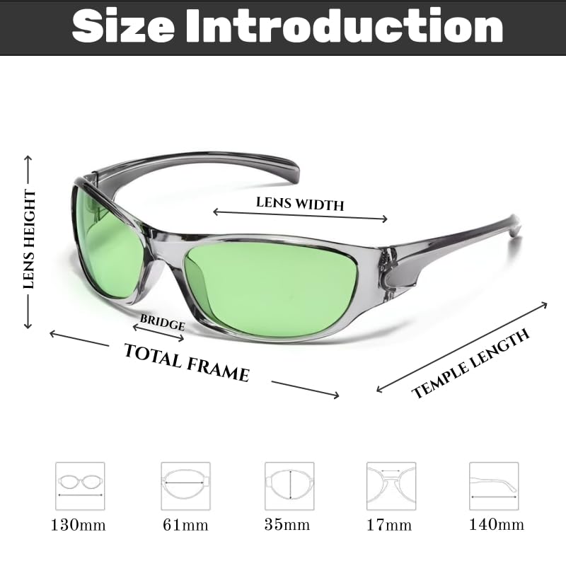 Fashion Sunglasses Y2K Wrap Around Sporty Sun Glasses Trendy Sports Sun Glasses2