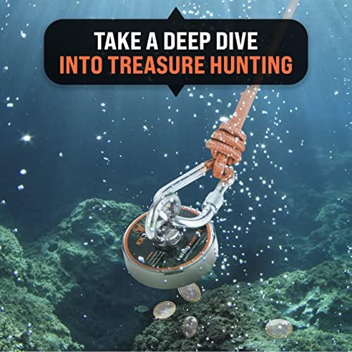 Miniatura 4 de Kit de pesca con imán, imanes redondos de neodimio de 400 libras (399.0 lbs) con fuerza de tracción, rojo y negro, con cuerda de nailon de 65 pies