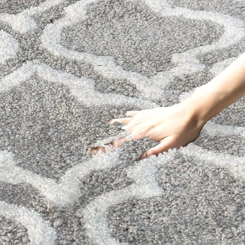 Image of 2x3 feet Soft Runner Rug for Living Room and Bedroom, Modern Indoor Floor Carpet with Non-Slip Backing, Comfortable Decorative Home Decor Rug, Easy Clean & Durable- (Grey M III, Rectangular)