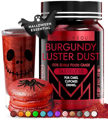 MONÉGASQUE Burgundy Red Edible Glitter for Drinks &amp; Cakes, Luster Dust, 15g
