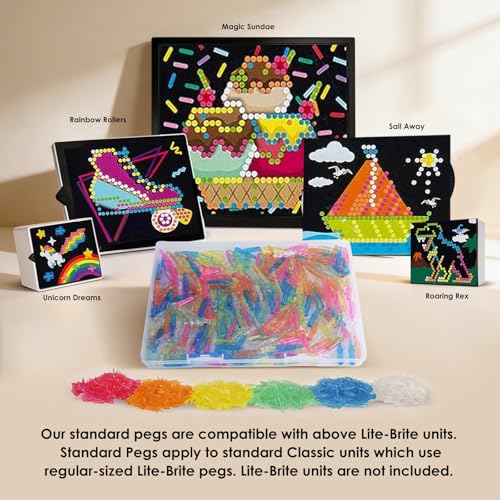 Image of Refill Pegs for Use with Creative Light Up Board, 280 Pcs of Glowing Pegs, Light Up Drawing Board Accessories, 6 Colors, Creative Game Toys, Puzzle Learning Toys, Light Bright Toys for Kids Aged 4 +