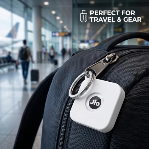 Image of Case for JioTag Air with Keychain Ring, Protective Holder Cover for Jio Tag Tracker, Anti-Lost & Shockproof Accessory for Keys, Luggage, Pets, and Backpacks (1, Blue)