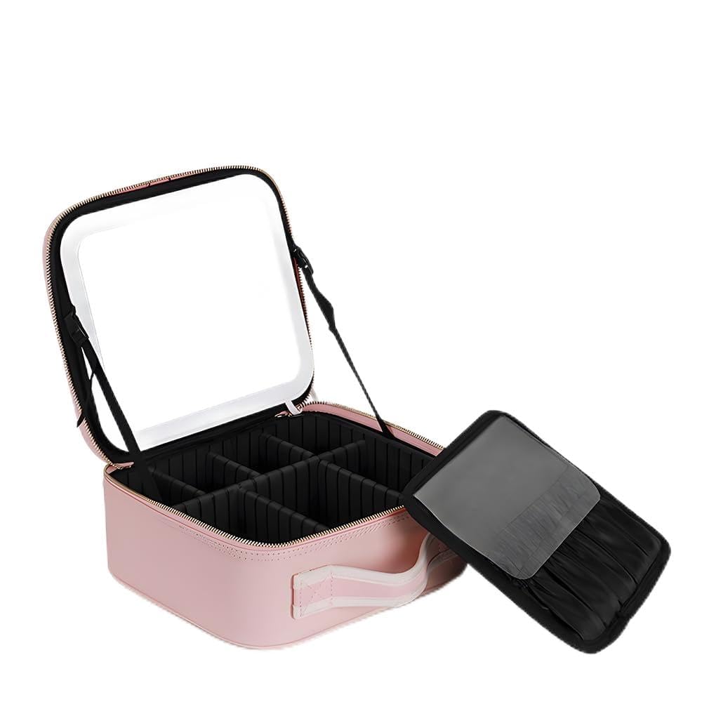 Aramox Borsa Trucco con Specchio LED Ricaricabile, Custodia Makeup con