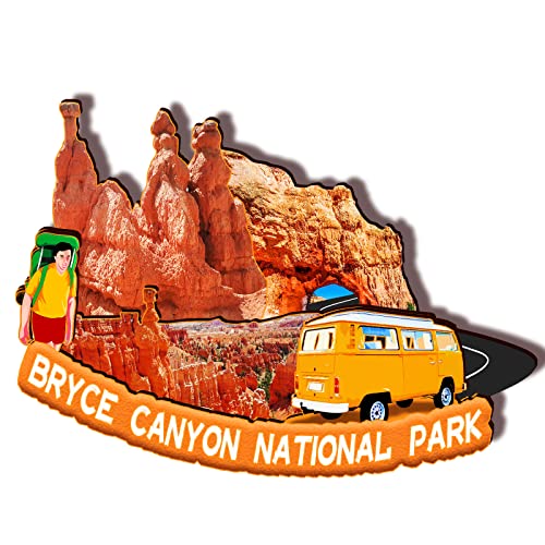 Imán decorativo rectangular de madera Bryce Canyon USA miniatura 1