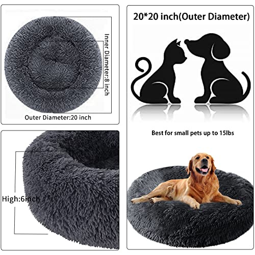 Nisrada Dog Bed For Small Medium Large Dogs, 20 Inch Calming Dogs Bed, Washable-Round Cozy Soft Pet Bed For Puppy And Kitten With Slip-Resistant Bottom #TOP4