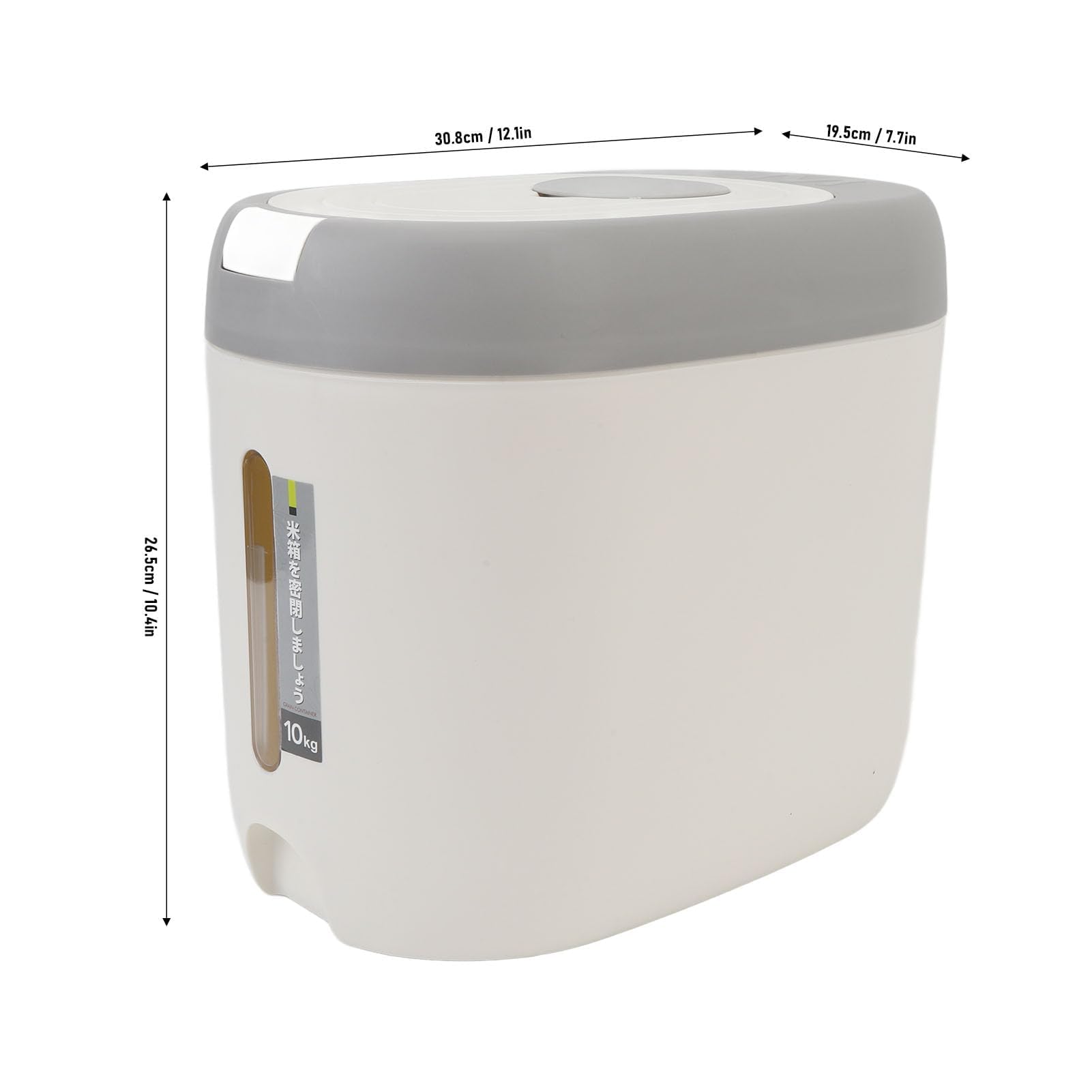 Dispensador de Arroz y Cereales, Contenedor Hermético para Cocina, 10 Kg de Capacidad, Recipiente de Almacenamiento para Encimera