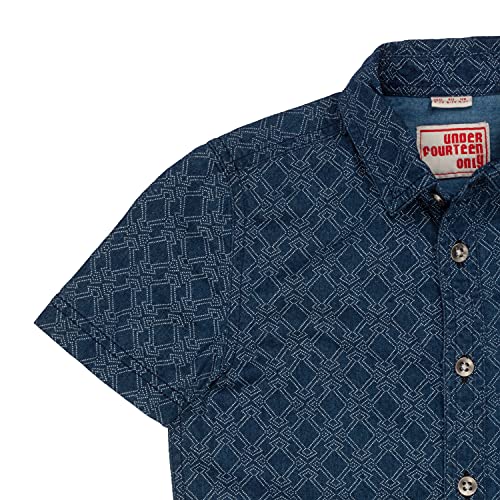 Image of Under Fourteen Only Boys Shirt, 100% Cotton Half Slevees Narrow Collar Regular Fit Printed Shirts for Kids Boys.