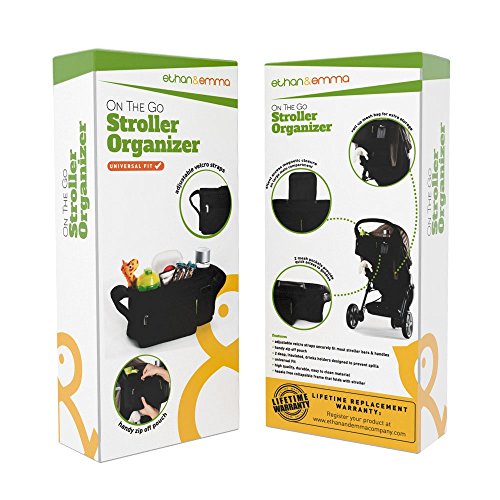 ethan & emma baby stroller organizer with cup holders