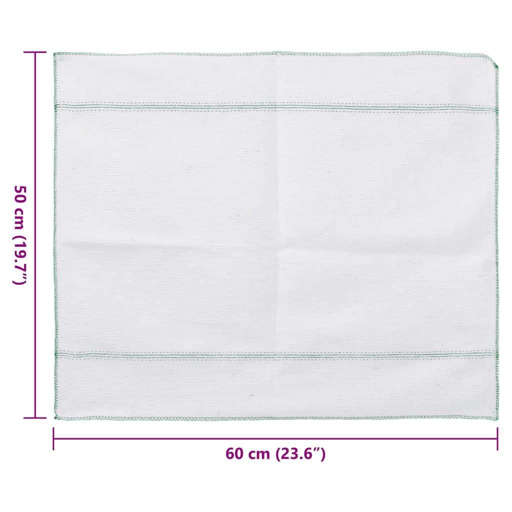 Paños de limpieza 10 unidades blanco verde rayas 50 x 60 cm algodón poliéster con bordes overlock para el hogar, cocina, baño, cuidado del suelo y eliminación de manchas